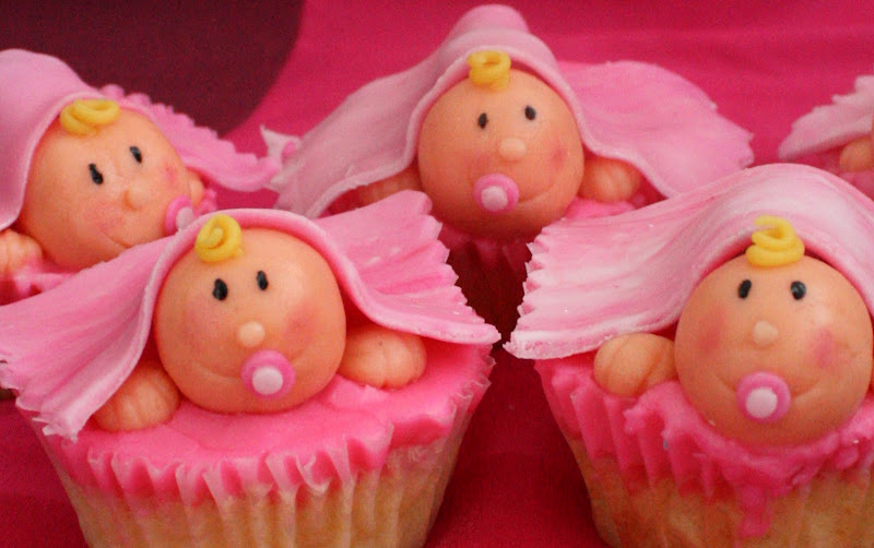 Cute cupcakes for a baby shower